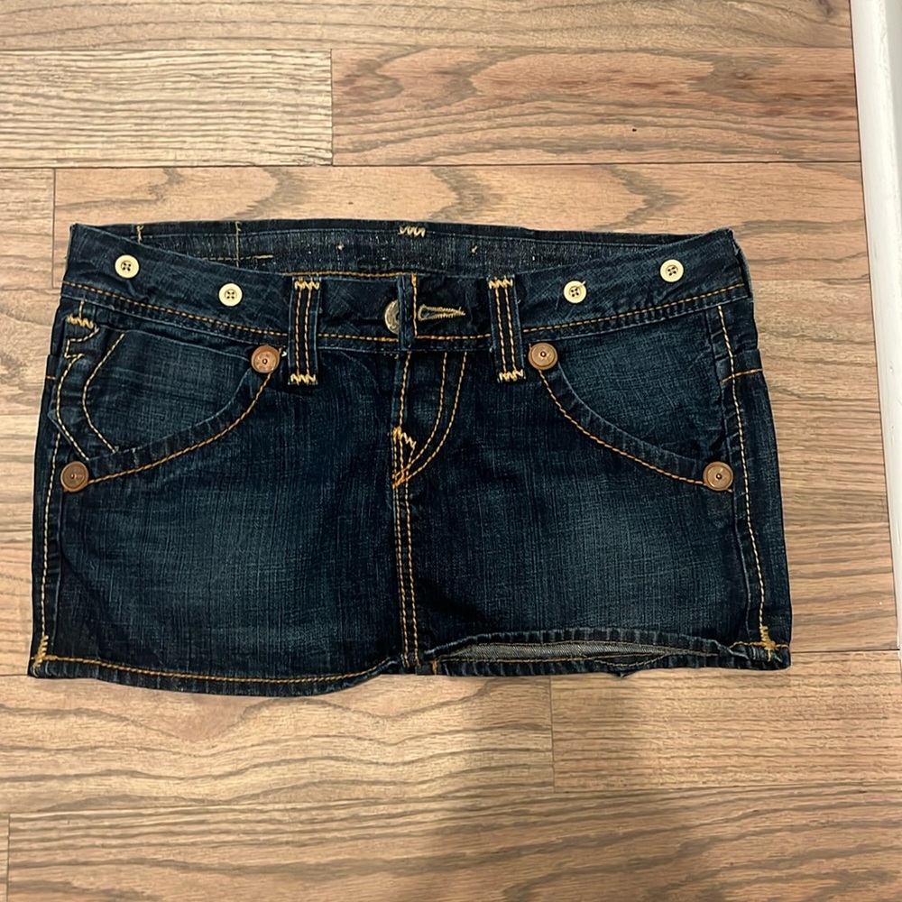 True Religion denim vintage mini skirt 29